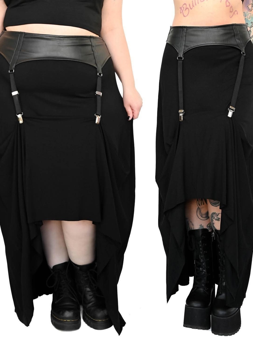 Foxblood Garter Maxi Skirt 4XL Black Goth Alternative NWT